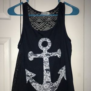 Juniors anchor tank top